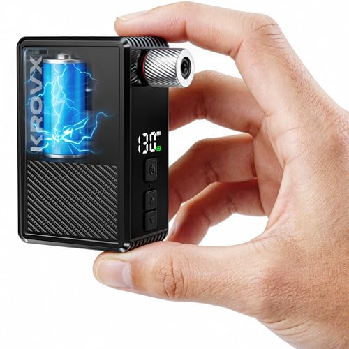 Mini Electric Bike Inflator Pump, Max 130 PSI, Quick Inflation 35s, 3 in 1 Rechargeable Bicycle Pump Compatible with Pressure Gauge Presta and Schrader Valves for MTB and Road Bike