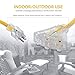 50 FT 12/3 Outdoor Extension Cord - Rubber, Flexible, Triple Outlet, Yellow Wire with Live Power Light Indicator. 15 Amp