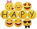 SIFAN Emoji Happy Birthday Banner, Funny Emoticon Party Decorations Supplies for Wedding Baby Shower