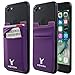 Monca Phone Wallet Stick on, Phone Card Holder for Back of Phone Stick On Sticky Adhesive Attachment iPhone Wallet & iPhone Credit Card Holder (Purple)