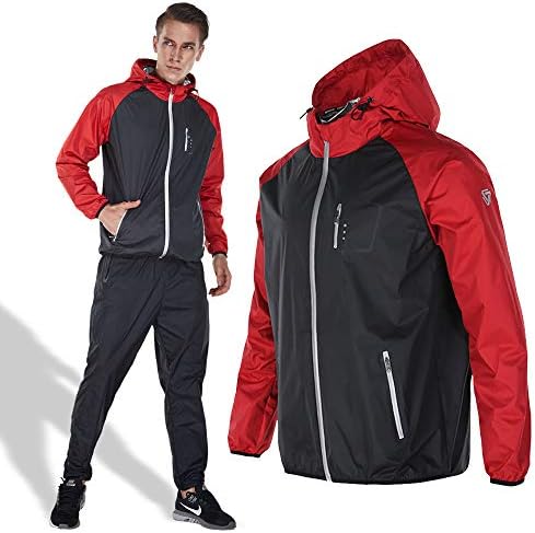 Genesis Men’s Sauna Suit, Recommended by RISE Feather Class Champions, Running Wear, Perspiration, Diet, Yoga, Washable, Waterproof, 5 Colors