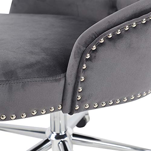 Irene House Modern MidBack Tufted Velvet Fabric Computer Desk Chair