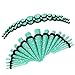 BodyJ4You 36PC Gauges Kit Ear Stretching 14G-00G Turquoise Polka Dot Splatter Acrylic Taper Plug Piercing