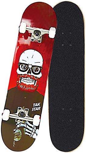 スケートボードコンプリートダブルキックトリックスケートボードクルーザー初心者ロングボードメイプルデッキ付き大人