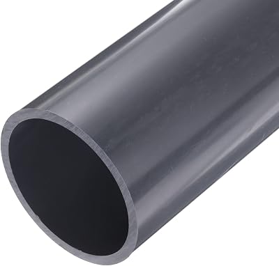 sourcing map 4 Inch PVC Rigid Pipe 96.8mm ID 110mm OD 9" L Light Grey Water