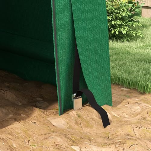 Outsunny 8'x6' Outdoor Storage Shelter with Rollup & Zipper Door, Heavy Duty Carport Shed for Motorcycle Garden Storage, Green