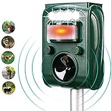 FAYINWBO 1 Outdoor Solar Ultrasound, with Motion Sensor and Flash, Birds, Green