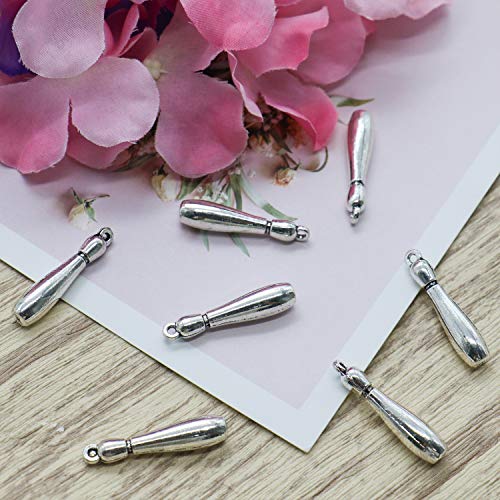 Buorsa 50 Pcs Bowling Pin Charm Jewelry Making Supply Charms Findings Jewelry Making - Thumbnail 4