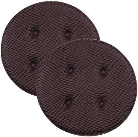 Tanyoo 2 Pcs 12" Breathable Thick Round Bar Stool Cover Cushion, Edges Covering Design, Protect Your Bar Stools Wooden Chair from Dirt/Scratch/Slippery, Brown Color