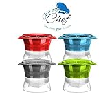 Sphere Mold Ice ball Maker – Set of 4 Round Shapes Silicone Large Ice Cube Balls  2.5 inch – Great for Parties Whiskey and all Cold Beverages Premium Bar Accecsory - Chuzy Chef