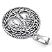 KONOV Mens Womens Celtic Tree of Life Stainless Steel Pendant Necklace, Silver, 24