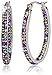 Carly Creations Silver Plated Genuine Crystal MultiColored Hoop Earring