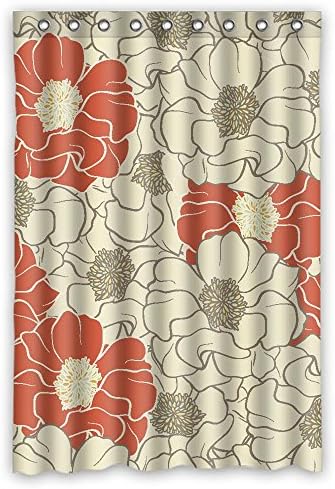 Width X Height / 48 X 72 Inches / W H 120 By 180 Cm Polyester Flower Shower Curtains Fabric Is Fit For Girls Teens Wife Kids Boys. Rust Proof