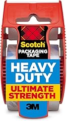 Scotch Heavy Duty Shipping Packing Tape, Clear, Shipping and Packaging Supplies, 1.88 in. x 27.7 yd., 1 Tape Roll with Dispen