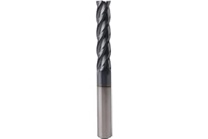 Zorqon 7/16'' Carbide Long End Mill, 4 Flute, AlTiN Coating, Square End Mills for Steels, 30 Degree Helix, CNC Router Bit, 7/16" Shank Diameter, 2" Length of Cut