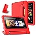 AFUNTA Fire 7 2017 2015 Case,Light Weight Shock Proof Convertible Handle Stand EVA Protective Kids Case Compatible Amazon Fire 7 inch Display Tablet 7th 5th Generation-Red