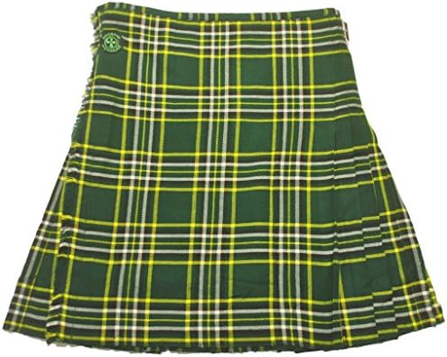 American Highlander Men's Irish National Blended Wool Tartan Kilt