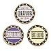 GOGO Set of 3 Metal Chip Poker Buttons - Small Blind, Big Blind and Dealer