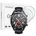 [3 Pack] Orzero for Huawei Watch GT/GT Active/GT Elegant Tempered Glass Screen Protector [Upgraded], 2.5D Arc Edges 9 Hardness HD Anti-Scratch Bubble-Free [Lifetime Replacement Warranty]