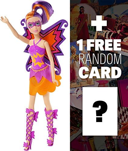 Purple Butterfly: ~11" Barbie in Princess Power Doll Figure + 1 FREE Official Barbie Trading Card Bundle