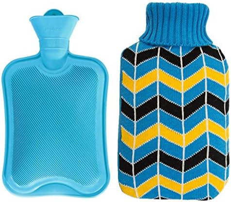 Hot water bag, natural rubber and cartoon soft knit protection to keep warm and comfortable ( Color : Pink )