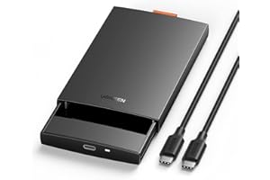 UGREEN USB C Hard Drive Enclosure, SSD HDD Case for 2.5 Inch SATA III II I Up to 10TB, Support UASP 6Gbps, Type C to C Cable 