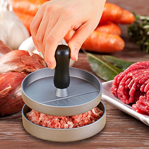ACLUXS Hamburger Press Aluminum Burger Press, Heavy Duty Non-Stick Hamburger Patty Maker, Perfect Hamburger Mold Ideal for BBQ,Essential Kitchen & Grilling Accessories