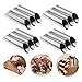 YsesoAi Set of 12 Stainless Steel Cannoli Form Tubes, Cream Roll Mold, Non-stick Coating, Diagonal Shaped - 5 inch