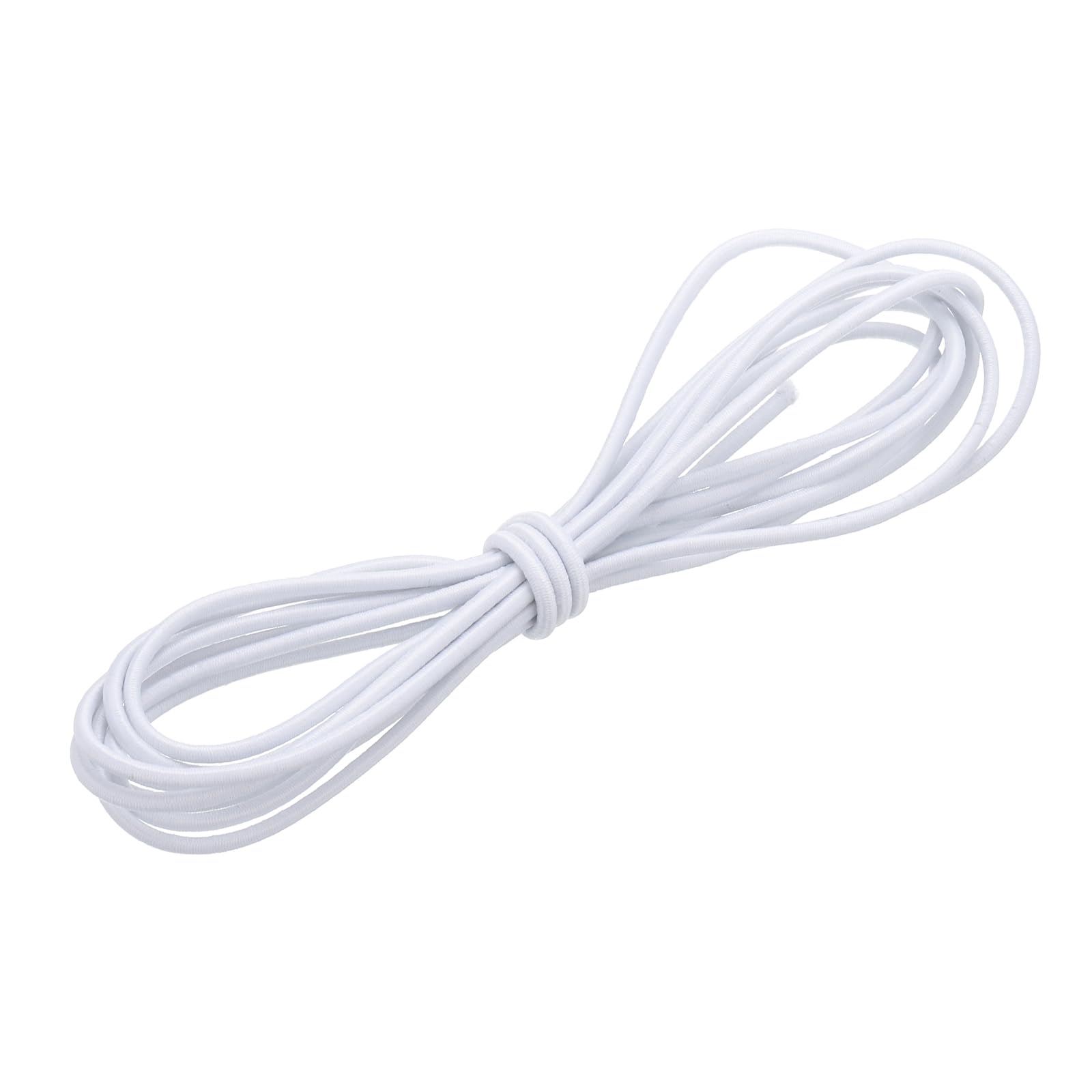 PATIKIL 1/8" x 10' Bungee Shock Cord, 3mm Thick Kayak Stretch String Rope Heavy Elastic Rope Marine Tie-Down Strap for Kayaking Boating Camping, White