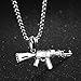 Fate Love Mens Hip Hop Titanium Stainless Steel AK-47 Gun Pendant Rifle Necklace with 24