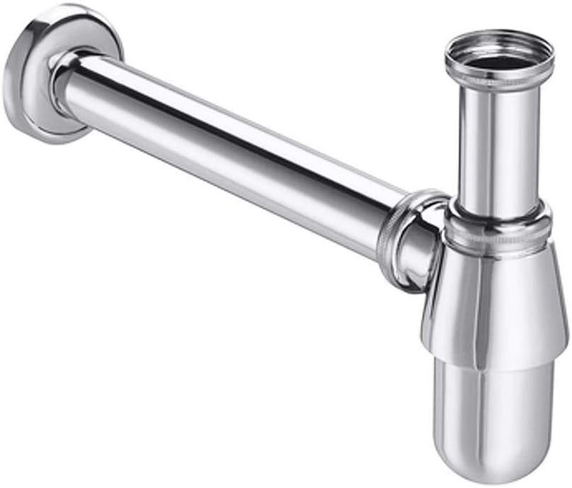 Chrome Bottle Trap Basin Waste Bathroom Sink Pipe Adjustable Height & Outlet, Length: 295mm, Width: 200mm