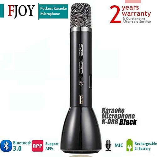 Bluetooth Microphone Karaoke / FJOY Portable Wireless Microphone / 3-in-1 Karaoke machine KTV / Handheld Karaoke Player for Music Playing,Singing and Record for Apple iPhone or Android (Black)