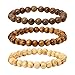 Eigso 8mm Wood Beads Bracelet Prayer Beads Meditation Buddha Tibetan Bracelet Men Women