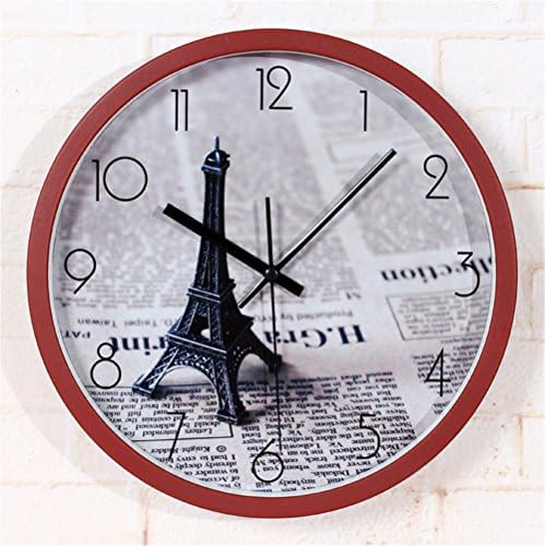 DIDADI Wall Clock Modern retro to melt Paris Eiffel wall clock stylish creative newspaper Wall Clock wall clock 12 inch
