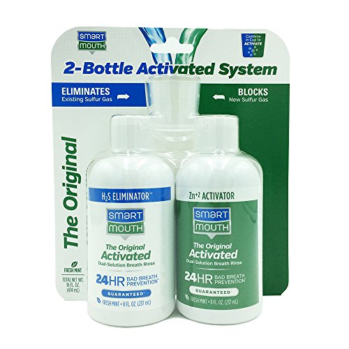 SmartMouth Original Mouthwash 16oz 2-Bottle Activated System for 24-Hour Bad Breath Protection