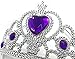 Princess Purple Dress up Party Accessories 4 Set Gloves, Tiara and Wand and Necklace … (Purple/Silver)