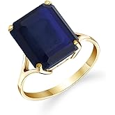 Galaxy Gold GG 14k Gold Ring with Natural Octagon Blue Saphire
