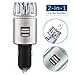 Car Air Purifier by AutoKraze | Plug In Air Freshener | Durable Ionizer | Air Deodorizer - Removes Smoke, Pet Smell, Dust, Pollen, Food Smell, Bad Odors Instead of Just Covering It - Has 2 USB Ports