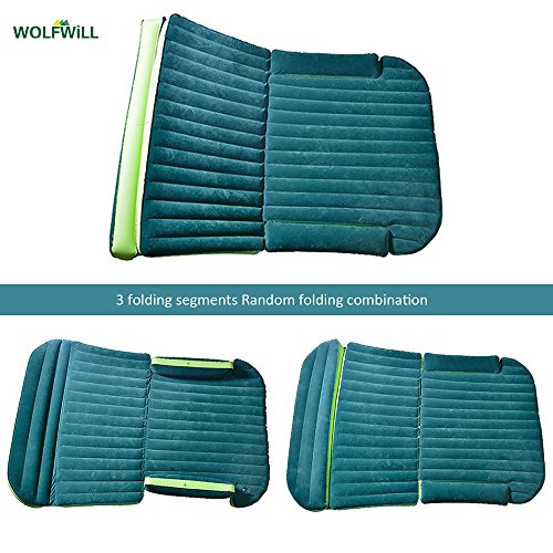 Wolfwill Universal SUV Travel Air Mattress - Multifunctional Mobile Inflatable Air Bed Cushion Dedicated for Sleep Rest and Intimate Motion (Green)