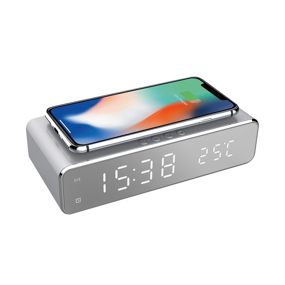RED5 Wireless Charging Alarm Clock Compact Multifunction Digital 10W Phone Dock