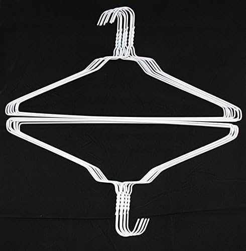 25 White Wire Heavy-Duty 18" Clothes, Coat, Jacket Hangers, 11.5 Gauge Plus Limited Time Bonus of 5 Extra Free Hangers