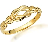 Claddagh Gold 10K &14K Love Knot Band Ring Available In Yellow/Rose/White with Multiple Ring Size