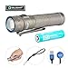 Olight Baton Pro Titanium 2000 Lumens Compact Rechargeable Side-Switch LED Flashlight with Single 3500mAh 18650 Customized Battery, Magnetic Charger