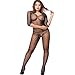 Body Stocking Lingerie For Women,Net Fishnet Bodysuit Crotchless Bodystocking In Black
