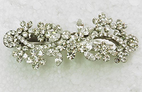 Faship Gorgeous Clear Crystal Floral Hair Barrette