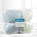 Comfort Spaces Windsor 5 Piece King Size Comforter Pintuck Pleated Striped Pattern Ruffled Patchwork Down Alternative Bedding Sets, Light Green/Off White