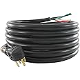 Conntek 14302 RV/Generator Power Cord 30-Foot 50 Amp Male Plug to Bare Wire, Black