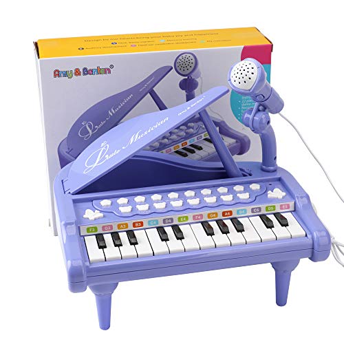 Clavier Avec 24 Touches Instrument De Musique Electronique Educationnel Avec Microphone De Cadeau D Anniversaire Pourpre Amy Benton Jouet Piano Bebe Cadeau Pour 1 2 3 Ans Fille Jeux Et Jouets Pianos
