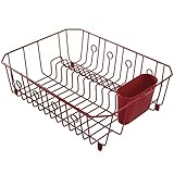 Rubbermaid AntiMicrobial In-Sink Dish Drainer, Red, Large (FG6032ARRED)