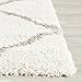 SAFAVIEH Hudson Shag Collection Accent Rug - 3' x 5', Ivory & Grey, Modern Trellis Design, Non-Shedding & Easy Care, 2-inch Thick Ideal for High Traffic Areas in Foyer, Living Room, Bedroom (SGH281A)
